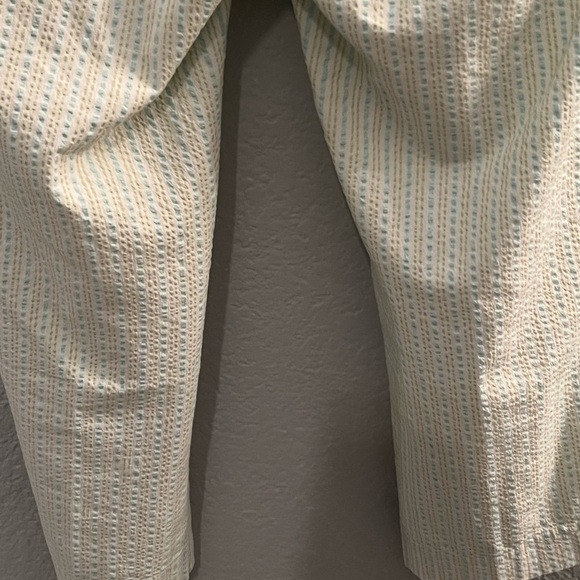 Lilly Pulitzer SearSeeker Teal Stripe Cropped Pants Size 4 - Picture 6 of 7